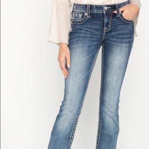 Miss Me Stitched Sequin Boot Cut Jeans 25
